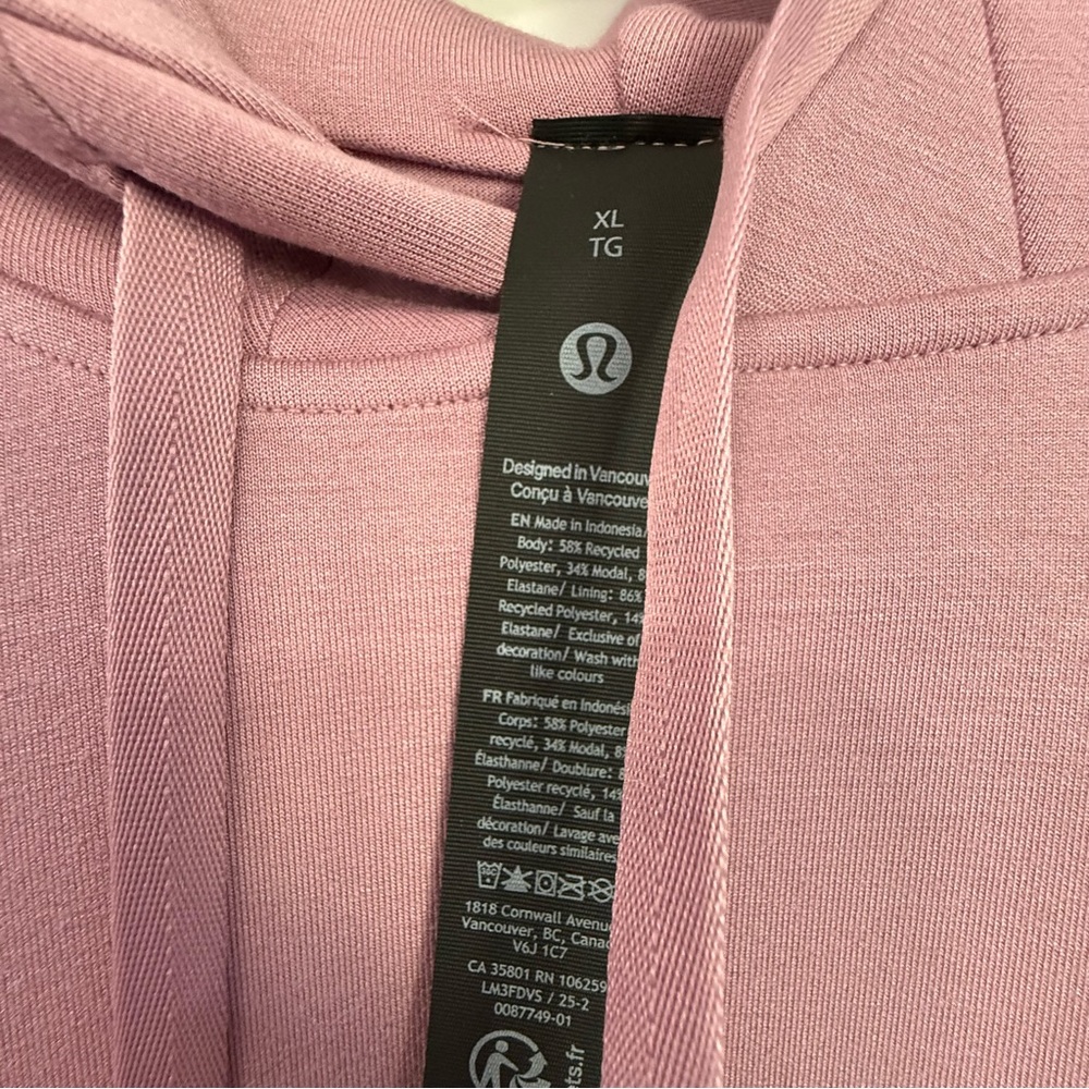 Lululemon Smooth Spacer Pullover Hoodie Blush Rose Size XL NWT - Picture 2 of 5